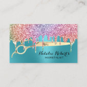 Hair Stylist Unicorn Drift Beauty Salon Blauwgroen Visitekaartje (Voorkant)