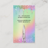 Hair Stylist Unicorn Glitter Drift Beauty Salon Visitekaartje (Achterkant)