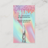 Hair Stylist Unicorn Glitter Drift Salon Visitekaartje (Achterkant)