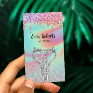 Hair Stylist Unicorn Glitter drukt haarzout Visitekaartje