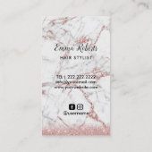 Hair Stylist Venus & Gold Scissor Roos Gold Marble Visitekaartje (Achterkant)