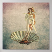 Hair Stylist  Venus & Gold Scissor Salon Poster (Voorkant)