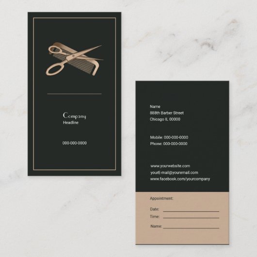 Hair Stylist Visitekaartje (Voorkant / Achterkant)