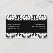 Hair Stylist Visitekaartje Black Damask (Achterkant)