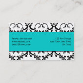 Hair Stylist Visitekaartje Damask Blue (Achterkant)