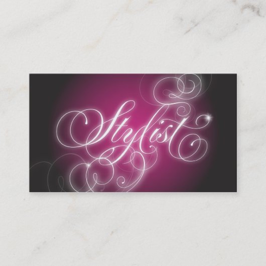 Hair Stylist Visitekaartje Elegant Flourish Glow (Voorkant)
