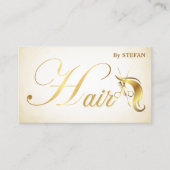 Hair Stylist Visitekaartjes - Zwart Goud Script (Voorkant)