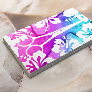 Hair Stylist Waterverf Tropische Beauty Salon Visitekaartje