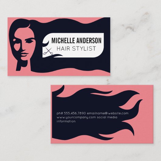 Hair Stylist | Womens Beauty-Visitekaartje Visitekaartje (Voorkant / Achterkant)