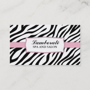 Hair Stylist Zebra Print Hairdresser Salon Roze Visitekaartje