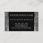 Hair Stylist - Zilver Glitter en Diamonds Visitekaartje (Achterkant)