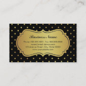 Hair Stylist - Zwart en Goud Glitter Polka Dots Visitekaartje (Achterkant)