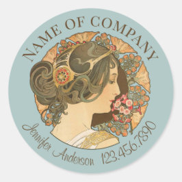 Hair stylists Mooie vrouw elegant haar CC1158 Ronde Sticker
