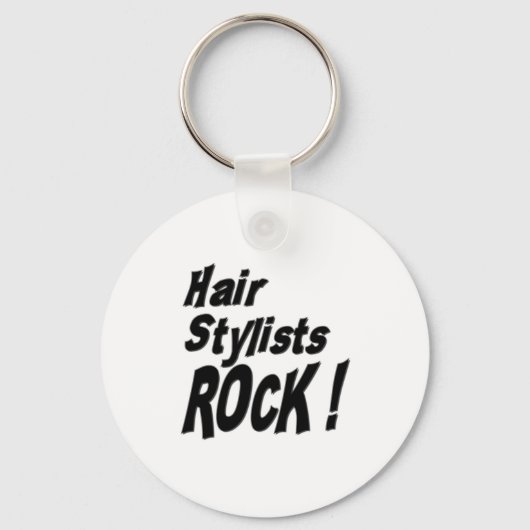 Hair Stylists Rock! Button Sleutelhanger (Voorkant)
