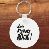 Hair Stylists Rock! Button Sleutelhanger (Voorkant)