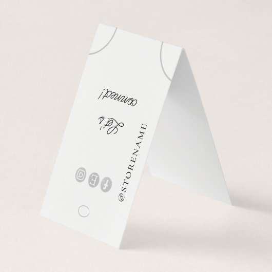 Hair Tie holder Hanging Display Logo Social Media Visitekaartje (Voorkant)