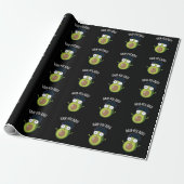 Hair-vocado Grappige Avocado Puns Donker BG Cadeaupapier (Uitgerold)