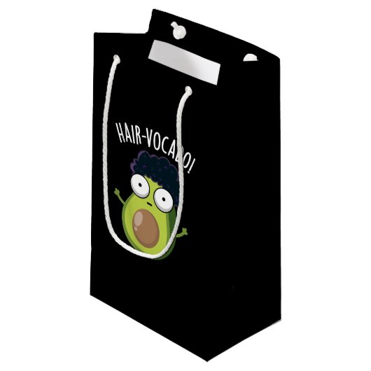 Hair-vocado Grappige Avocado Puns Donker BG Klein Cadeauzakje (Voorkant Gekanteld)