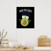Hair-vocado Grappige Avocado Puns Donker BG Poster (Keuken)