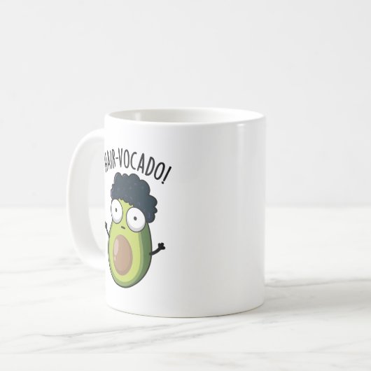 Hair-vocado grappige avocado puns koffiemok (Voorkant links)