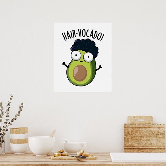 Hair-vocado grappige avocado puns poster (Keuken)