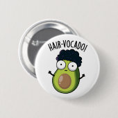 Hair-vocado grappige avocado puns ronde button 5,7 cm (Voorkant /achterkant)