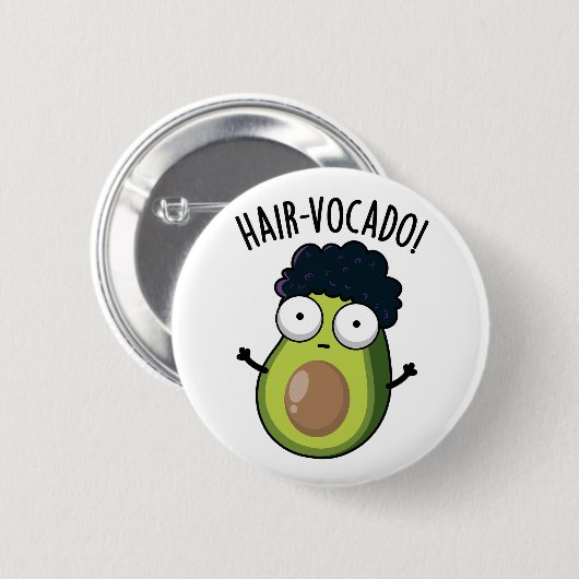 Hair-vocado grappige avocado puns ronde button 5,7 cm (Voorkant /achterkant)