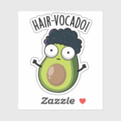 Hair-vocado grappige avocado puns sticker (Vel)