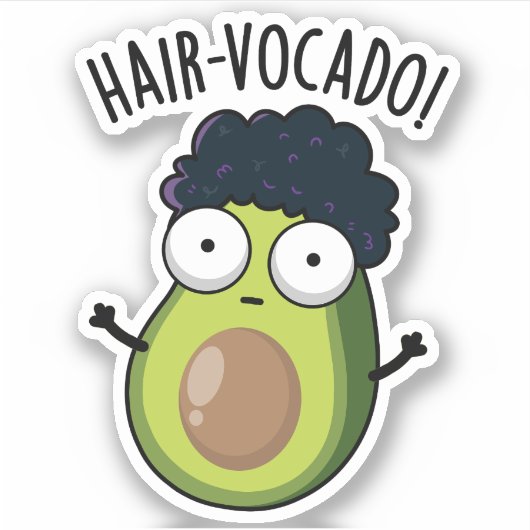 Hair-vocado grappige avocado puns sticker (Voorkant)