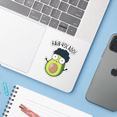 Hair-vocado grappige avocado puns sticker (Laptop met iPhone)