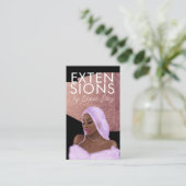 Hair Wig Extensions Braid Salon Script Roze Gold Visitekaartje (Staand voorkant)