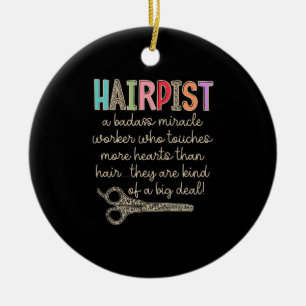 Hairapist Hairdresser Definition Funny Hair St Keramisch Ornament