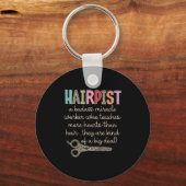 Hairapist Hairdresser Definition Funny Hair St Sleutelhanger (Voorkant)