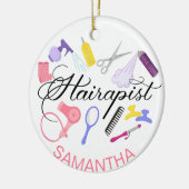 Hairapist Hairdresser Hair Stylist Barber Design Keramisch Ornament (Links)