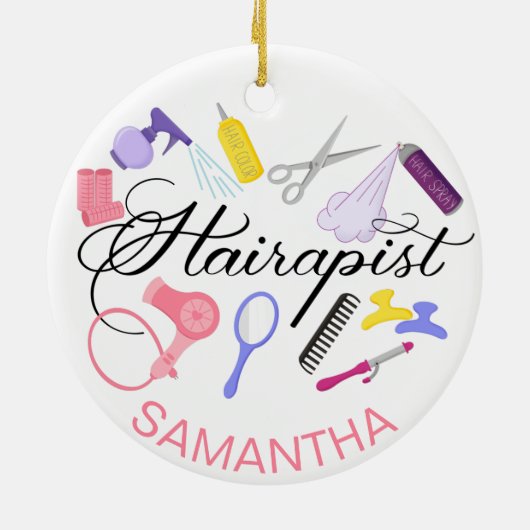 Hairapist Hairdresser Hair Stylist Barber Design Keramisch Ornament (Achterkant)