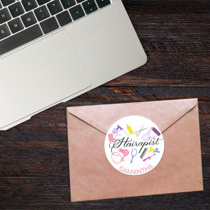 Hairapist Hairdresser Hair Stylist Barber Design Ronde Sticker