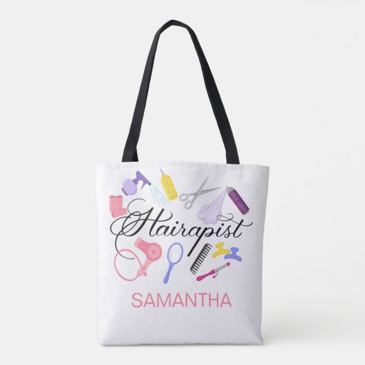 Hairapist Hairdresser Hair Stylist Barber Design Tote Bag (Achterkant)