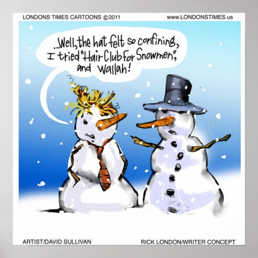 Hairclub voor Snowmen Funny-kerstPoster Poster (Voorkant)