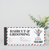 Haircut Barber Shop Gift Voucher Certificate (Staand voorkant)