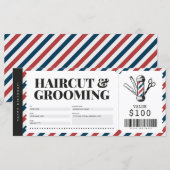 Haircut Barber Shop Gift Voucher Certificate (Voorkant / Achterkant)