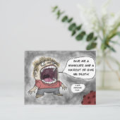 Haircut of dood! briefkaart (Staand voorkant)