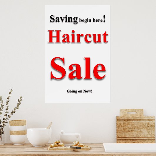 Haircut Sale Beauty Salon Barbershop Posters (Keuken)