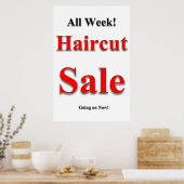 Haircut Sale Beauty Salon Poster (Keuken)