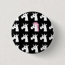 Hairdo Unicorn Button