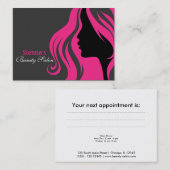 Hairdresser Appointment Card (Deep Pink) Afsprakenkaartje (Voorkant / Achterkant)