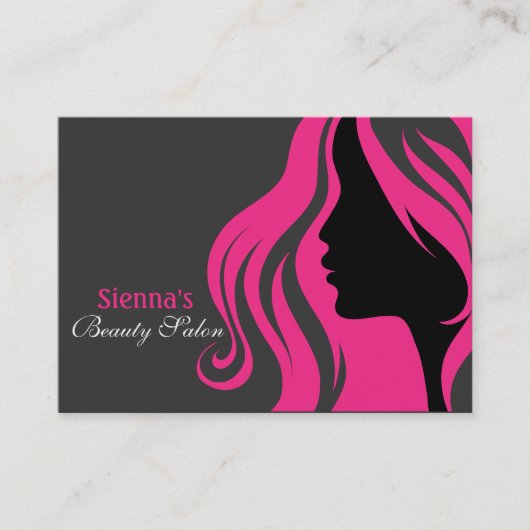 Hairdresser Appointment Card (Deep Pink) Afsprakenkaartje (Voorkant)