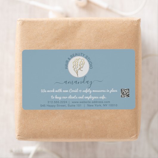 Hairdresser Beauty Studi Lashes Gold Logo QR CODES Etiket (Insitu)