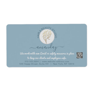 Hairdresser Beauty Studi Lashes Gold Logo QR CODES Etiket