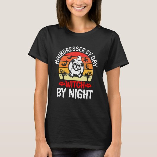 Hairdresser By Day Witch By Night T-shirt (Voorkant)