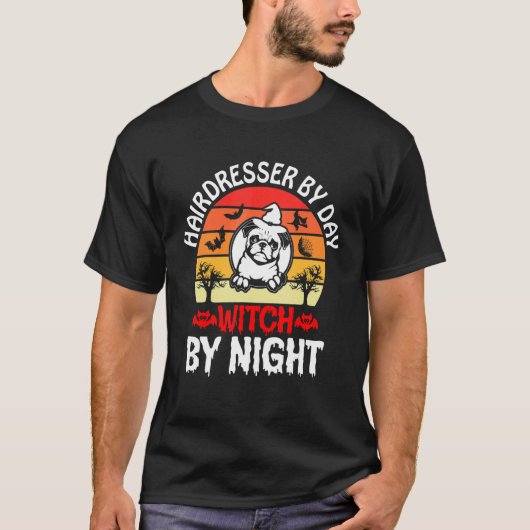 Hairdresser By Day Witch By Night T-shirt (Voorkant)